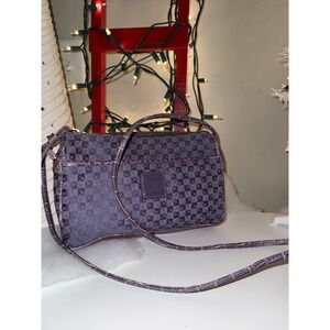 Liz Claiborne Purple Monogram Shoulder Bag Small Crossbody Purse